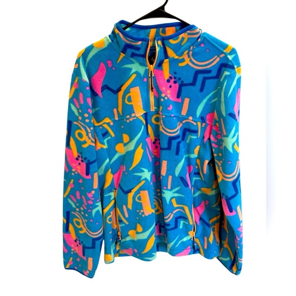 Chubbies Abstract Print Low Pile Fleece Pullover Comfy Women’s Size Large - Picture 1 of 3